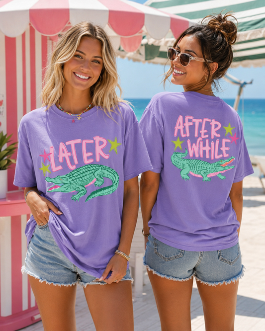 Later Gator Comfort Colors Tee- Neon Violet