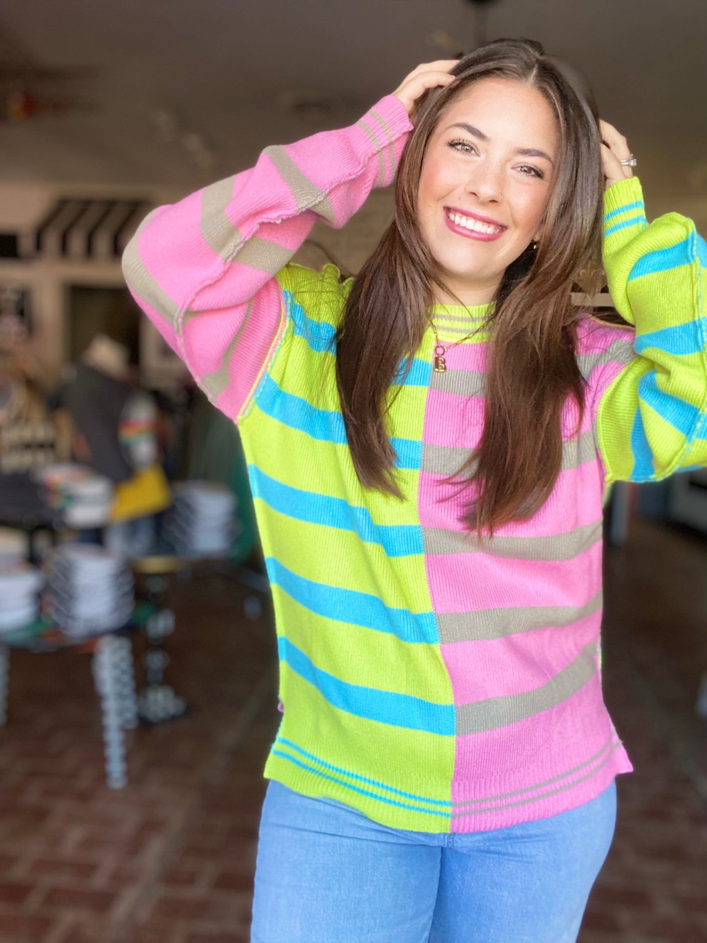 Sabrina Stripe Sweater- Brights