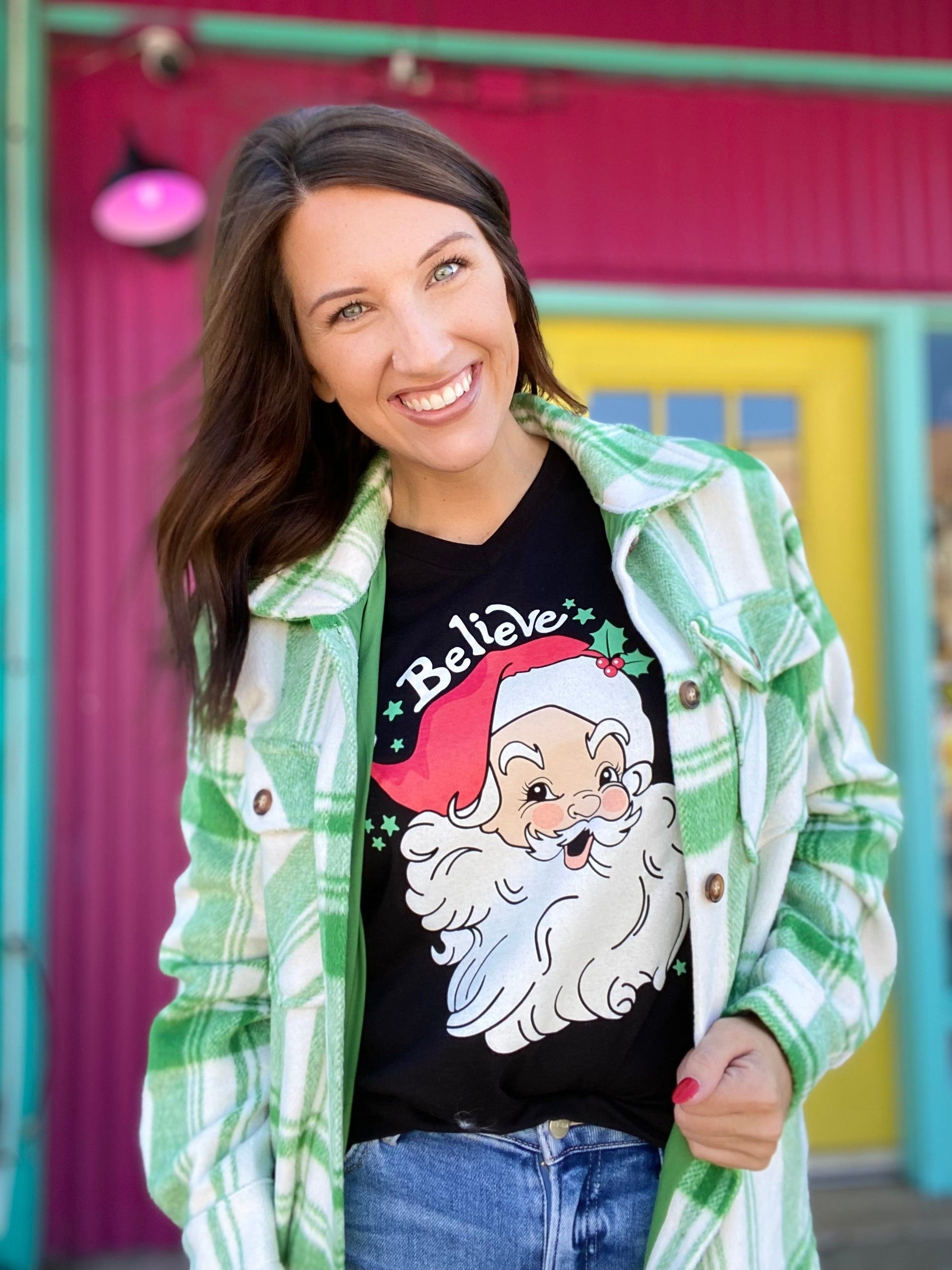 Aimee Green & Cream Plaid Jacket