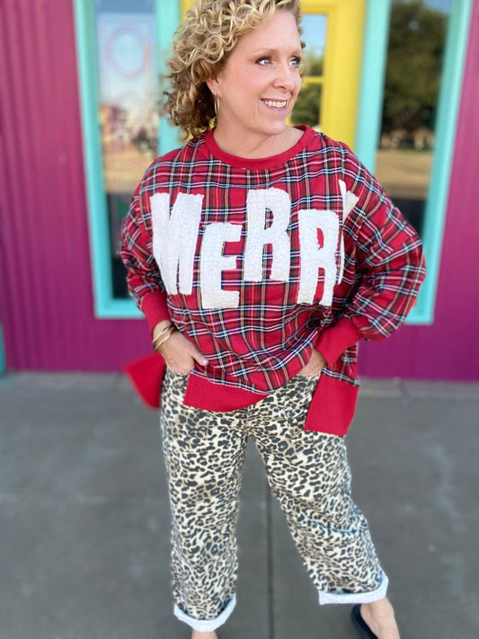 Tops BiBi Christmas Plaid Pullover