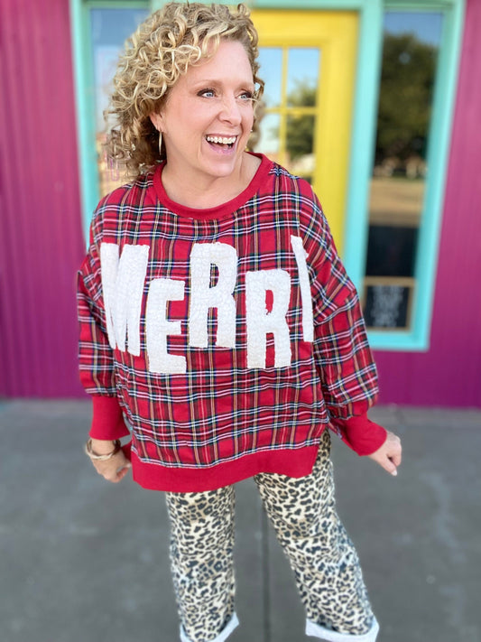 Tops BiBi Christmas Plaid Pullover