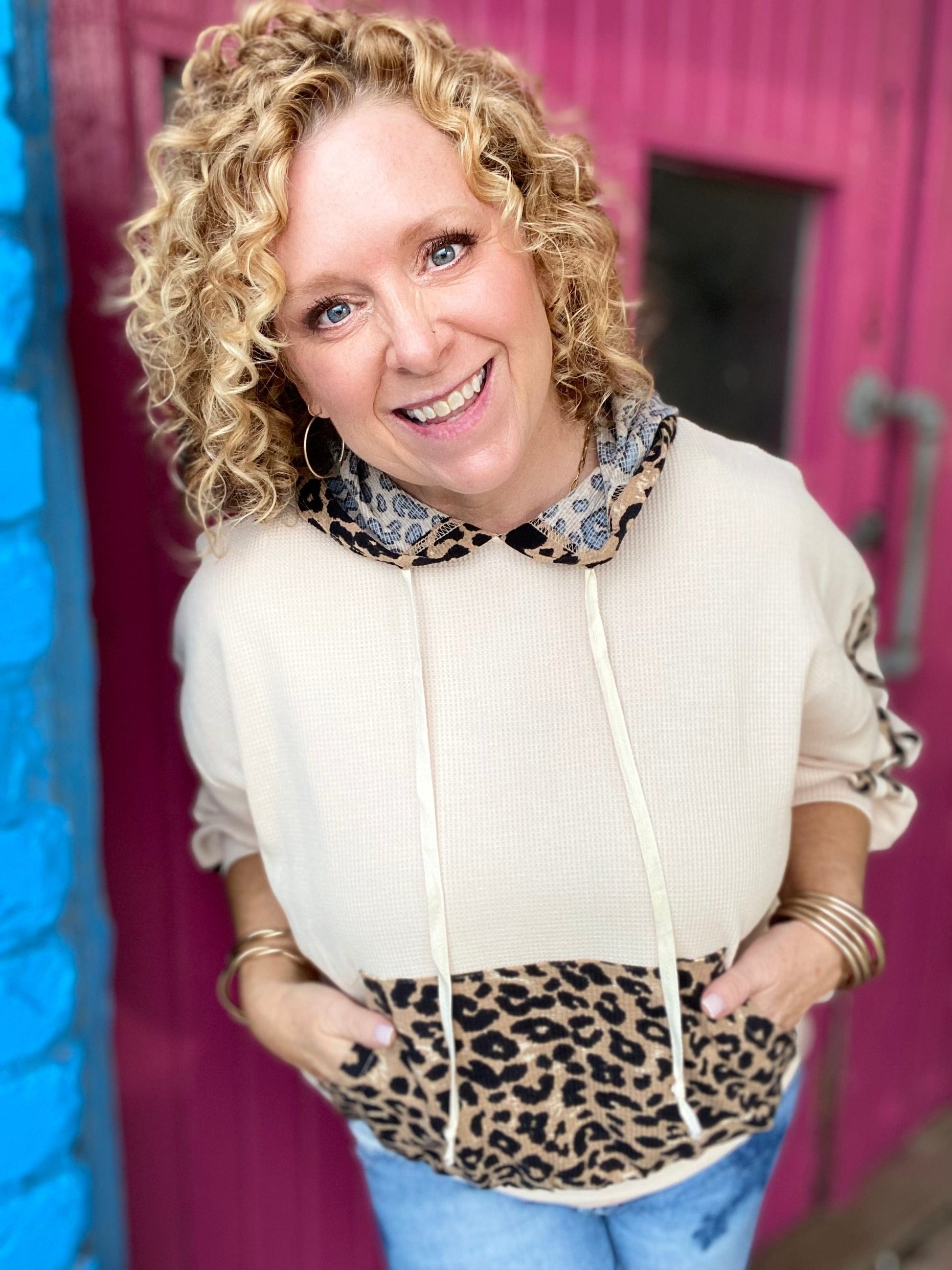 Tops BiBi Thermal Leopard Hoodie