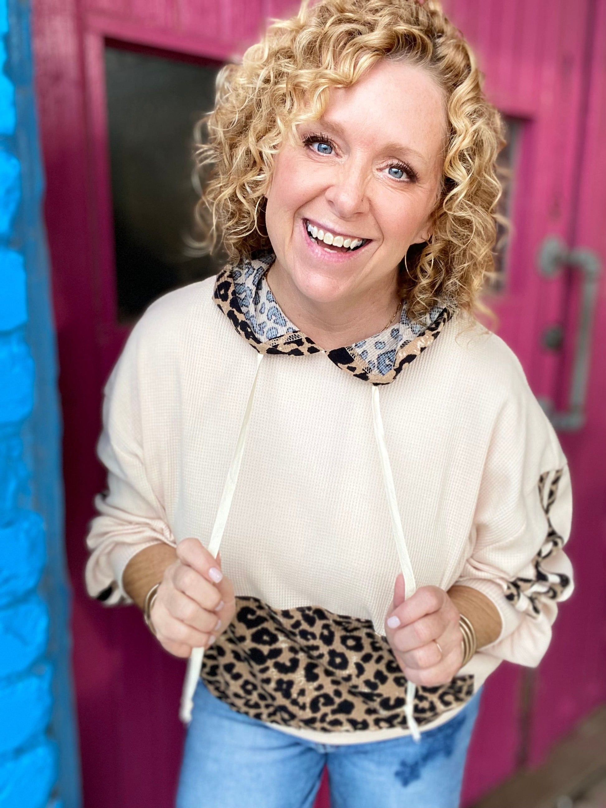 Tops BiBi Thermal Leopard Hoodie