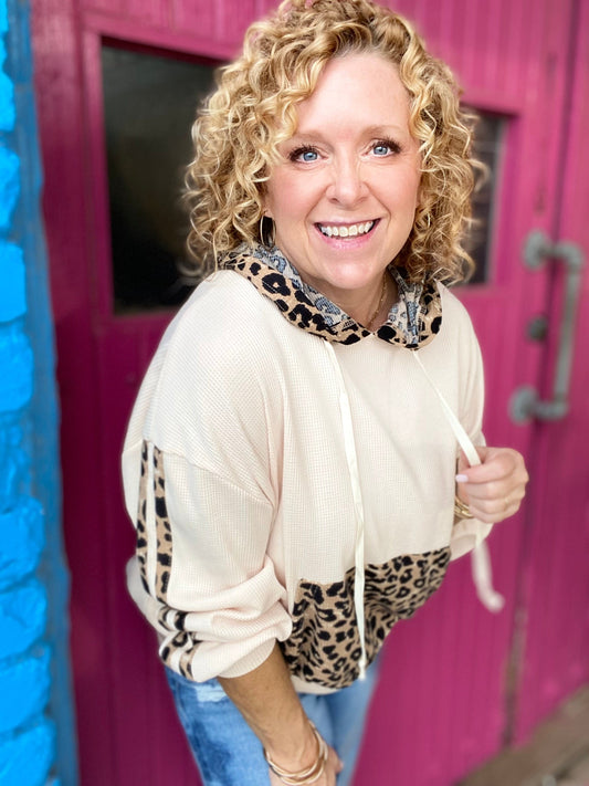 Tops BiBi Thermal Leopard Hoodie