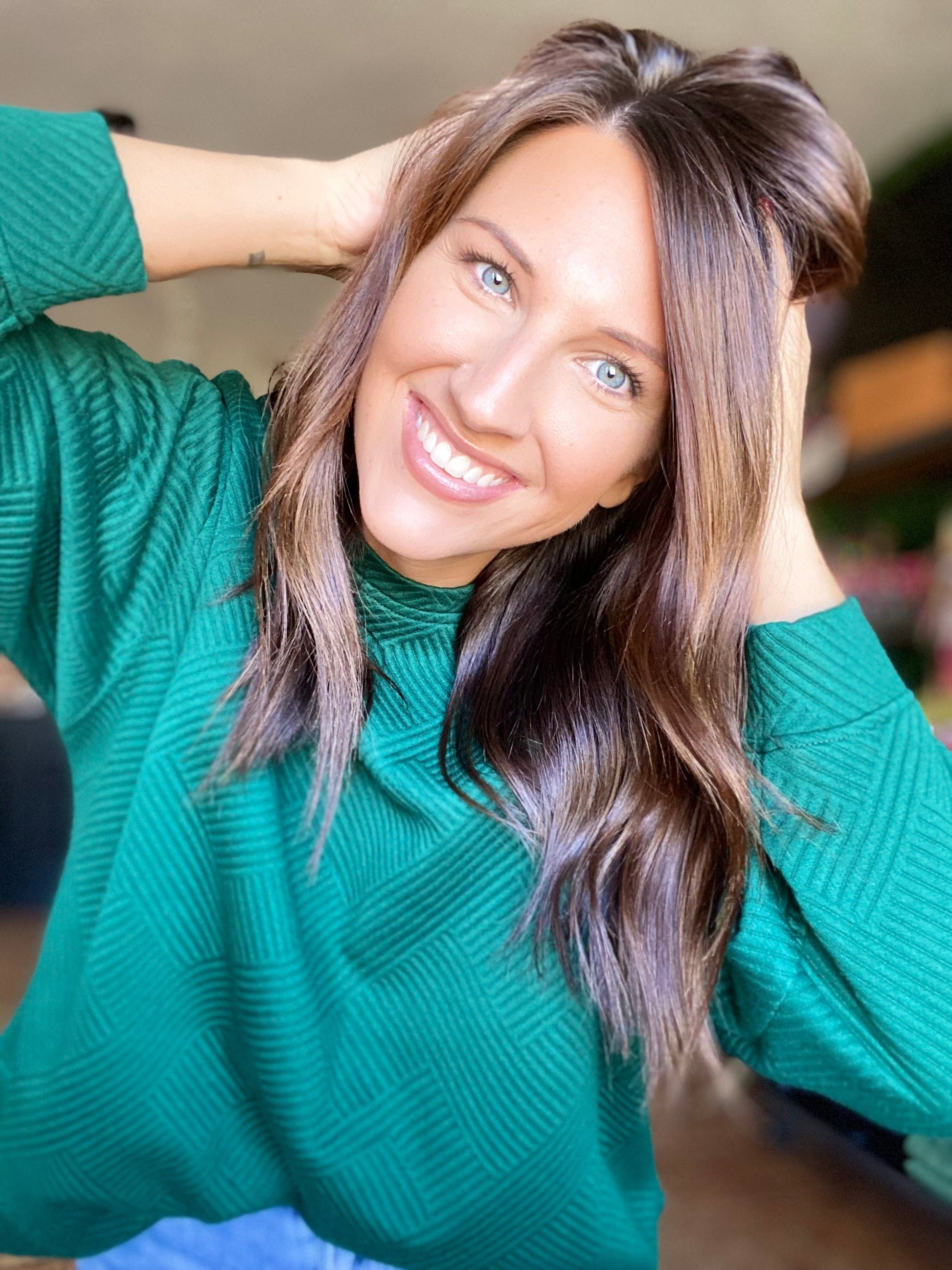 Shirts & Tops Billie Textured Pullover- Forest