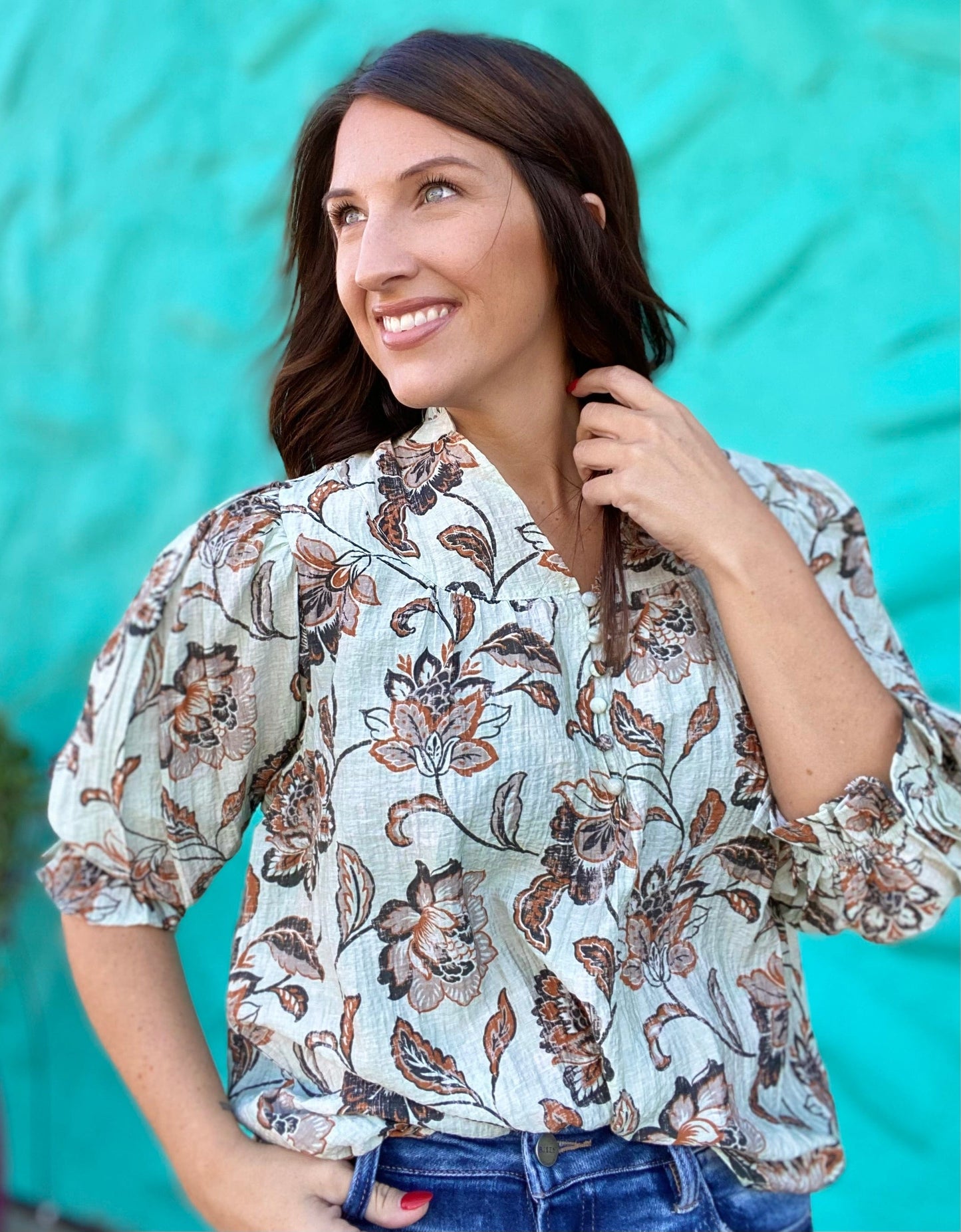 Tops Cayce Vintage Floral Blouse
