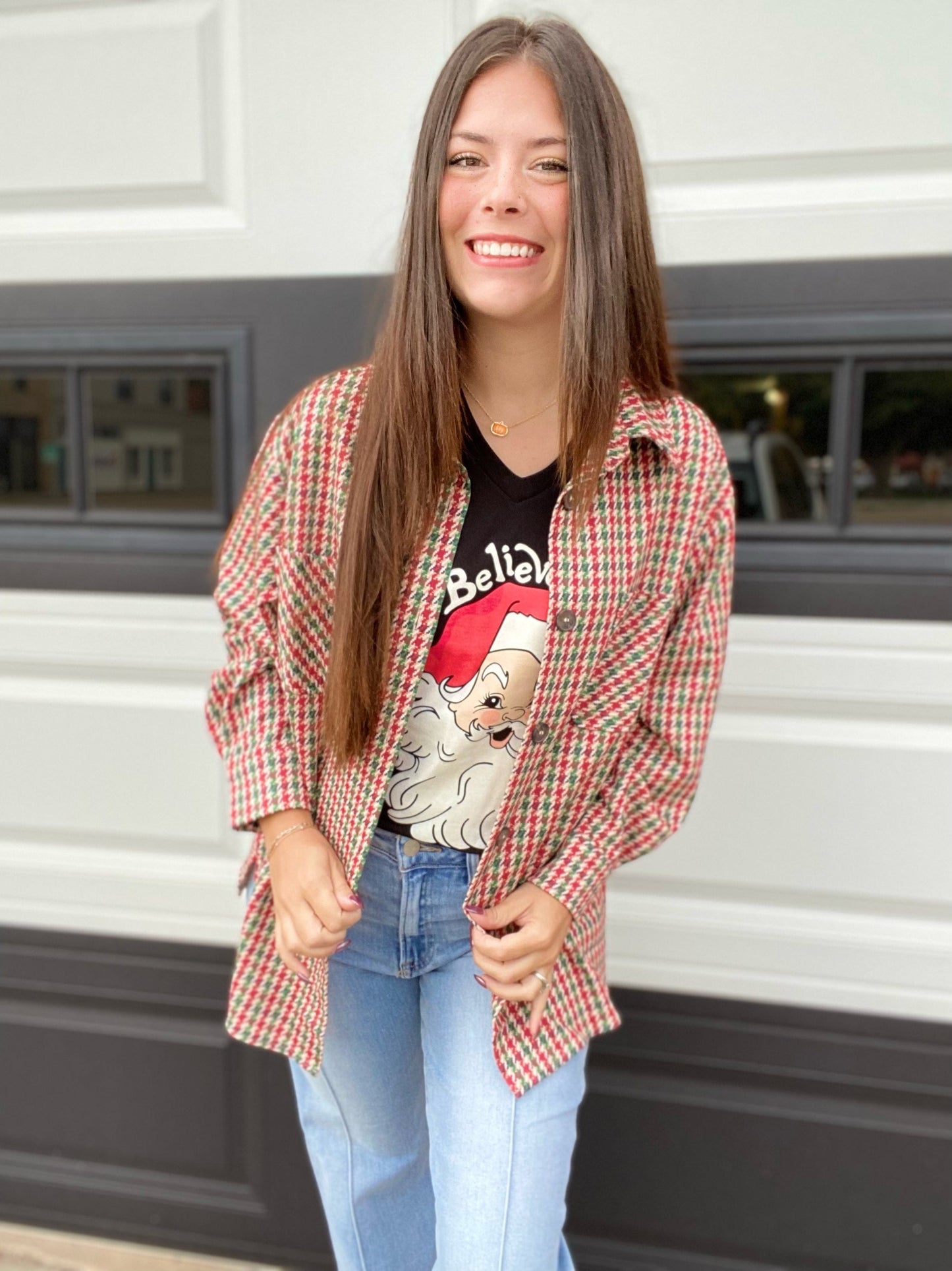 Outerwear Christmas Plaid Shacket