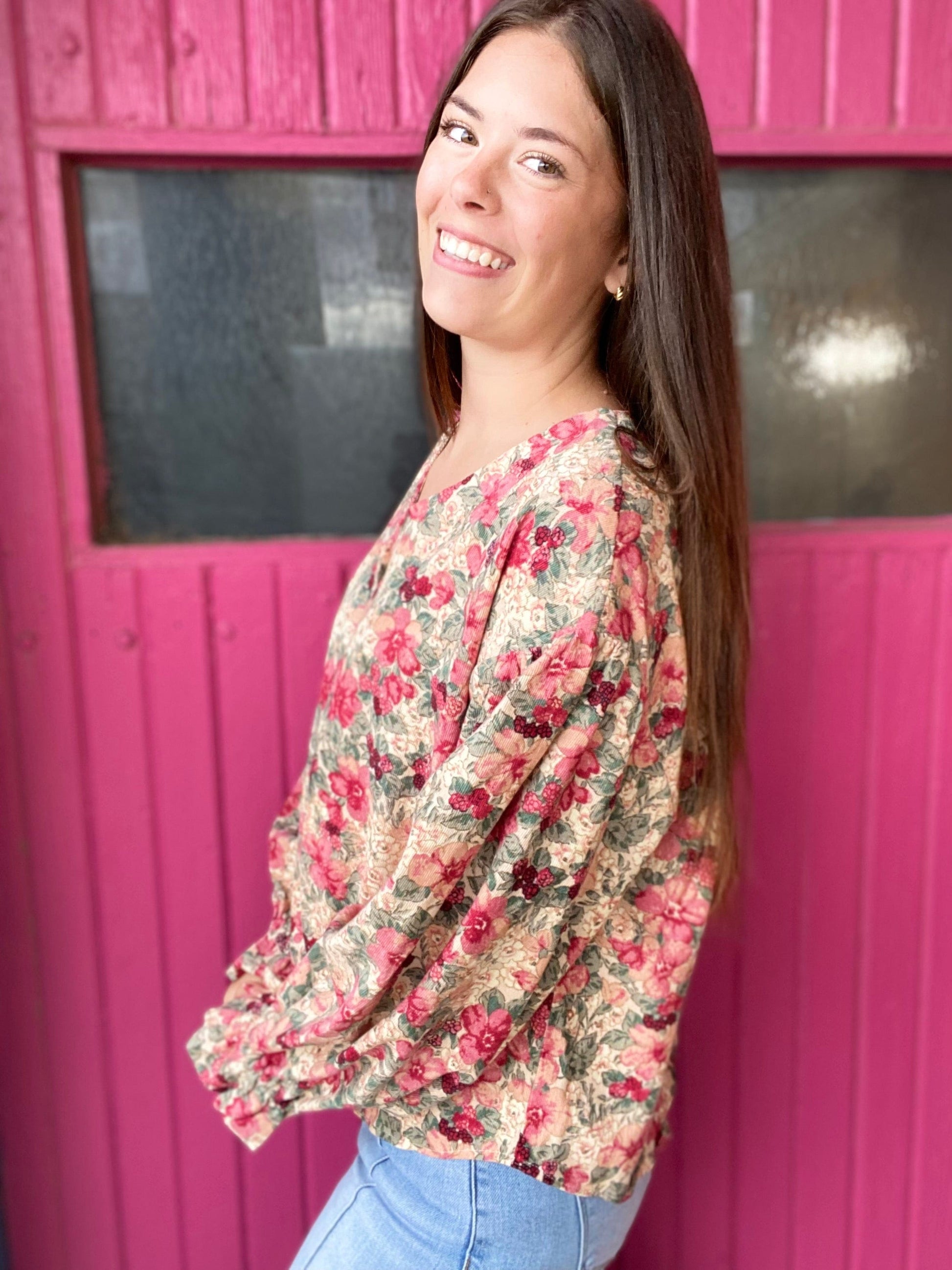 Tops Corded Floral Blouse