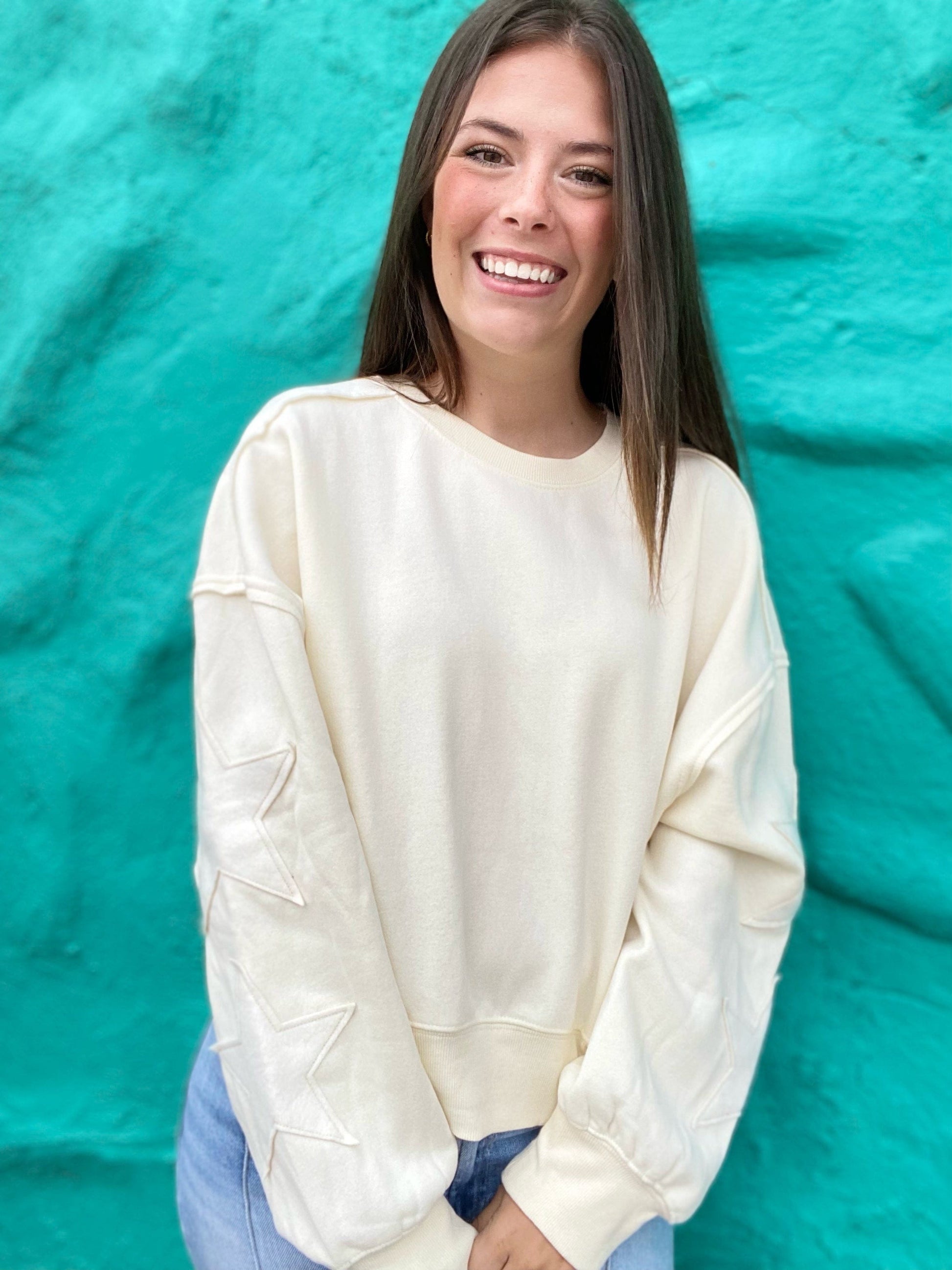 Shirts & Tops Cream Star Pullover