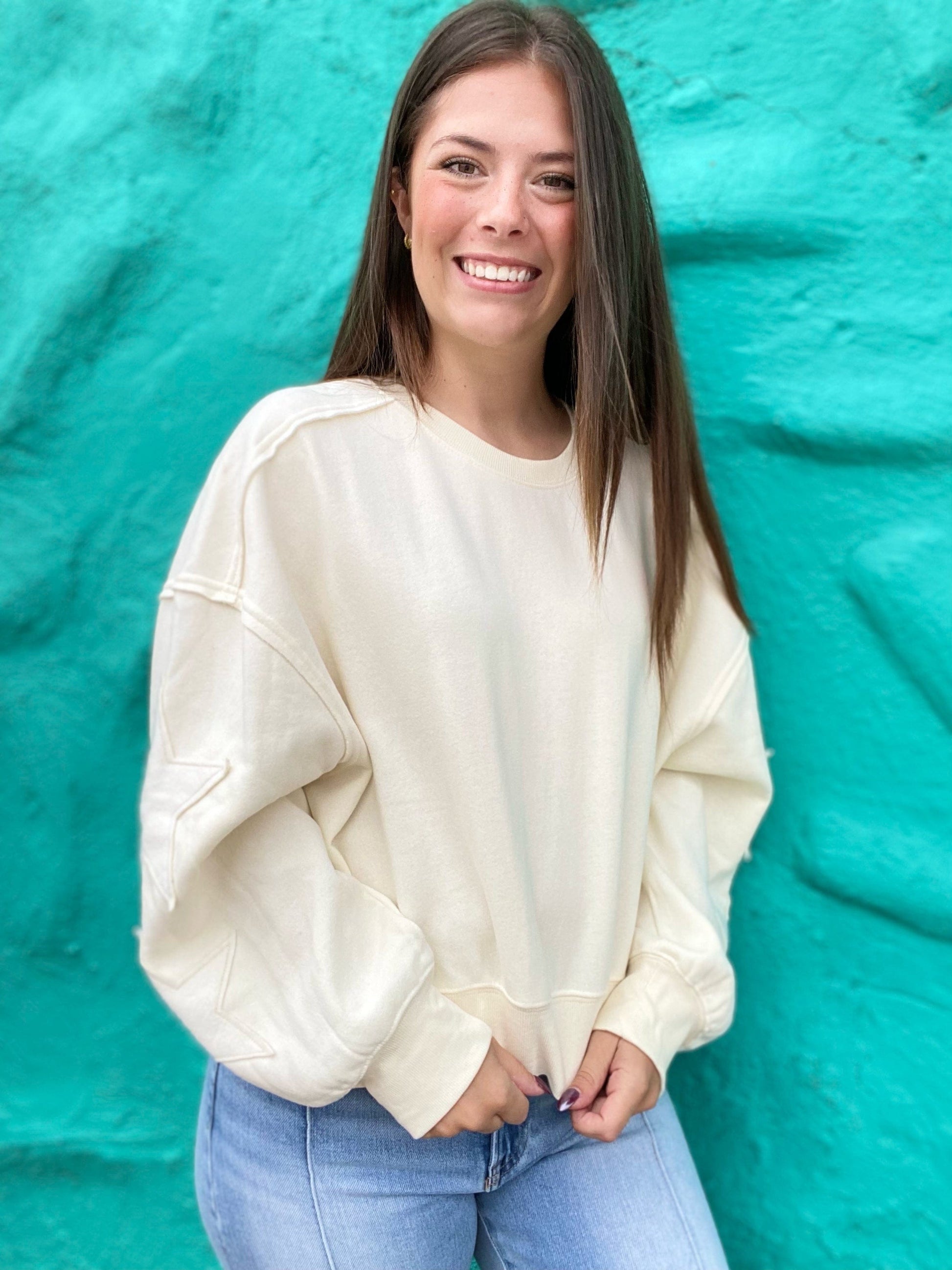 Shirts & Tops Cream Star Pullover