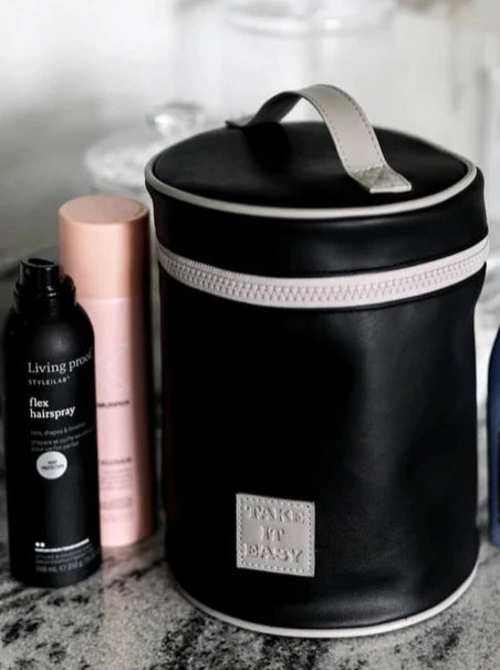 Black Barrel Organizer Toiletry Bag