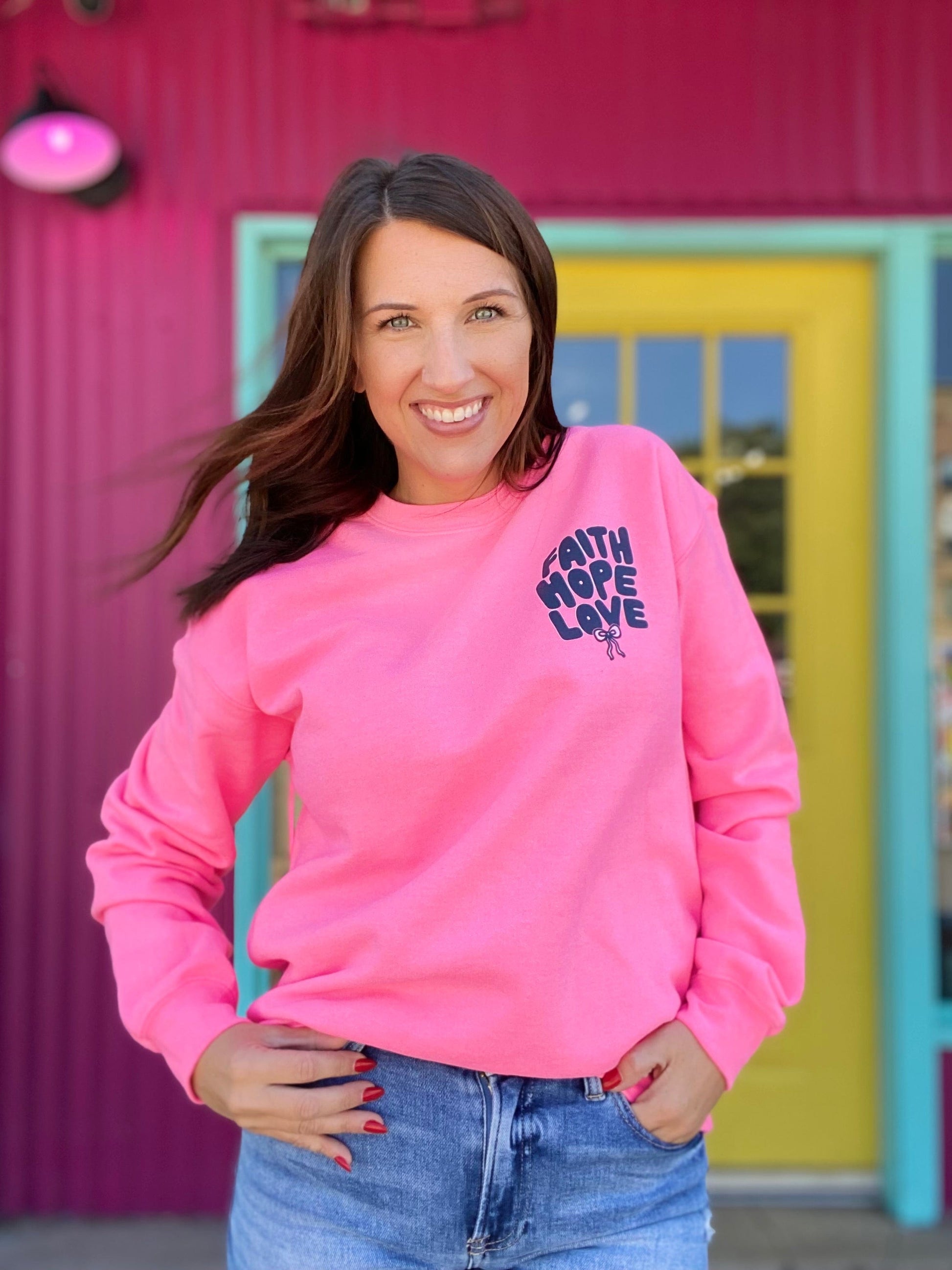 Graphic Tees Faith-Hope-Love Crewneck