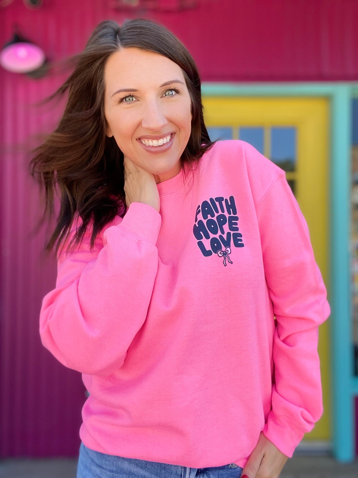 Graphic Tees Faith-Hope-Love Crewneck