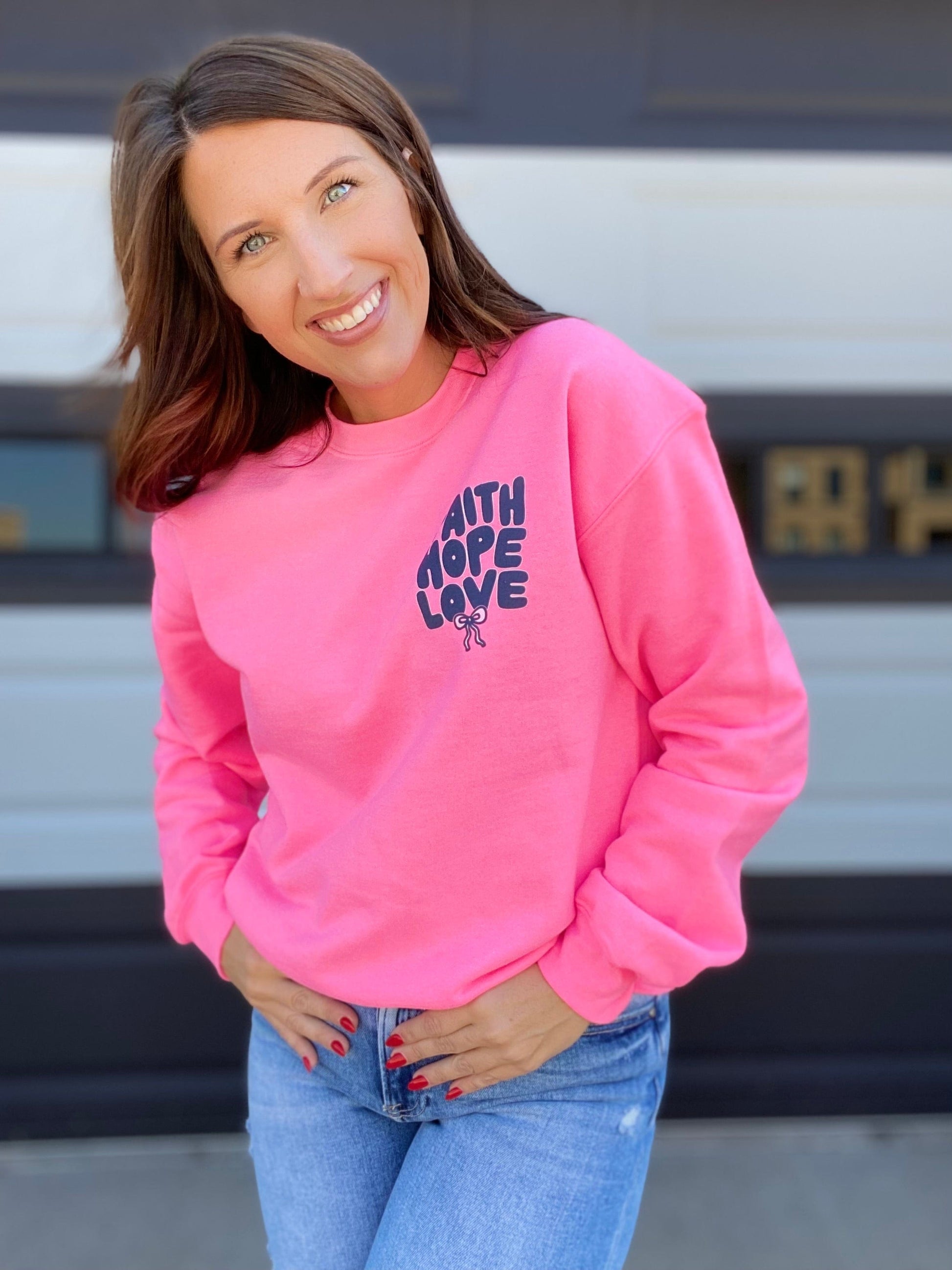 Graphic Tees Faith-Hope-Love Crewneck