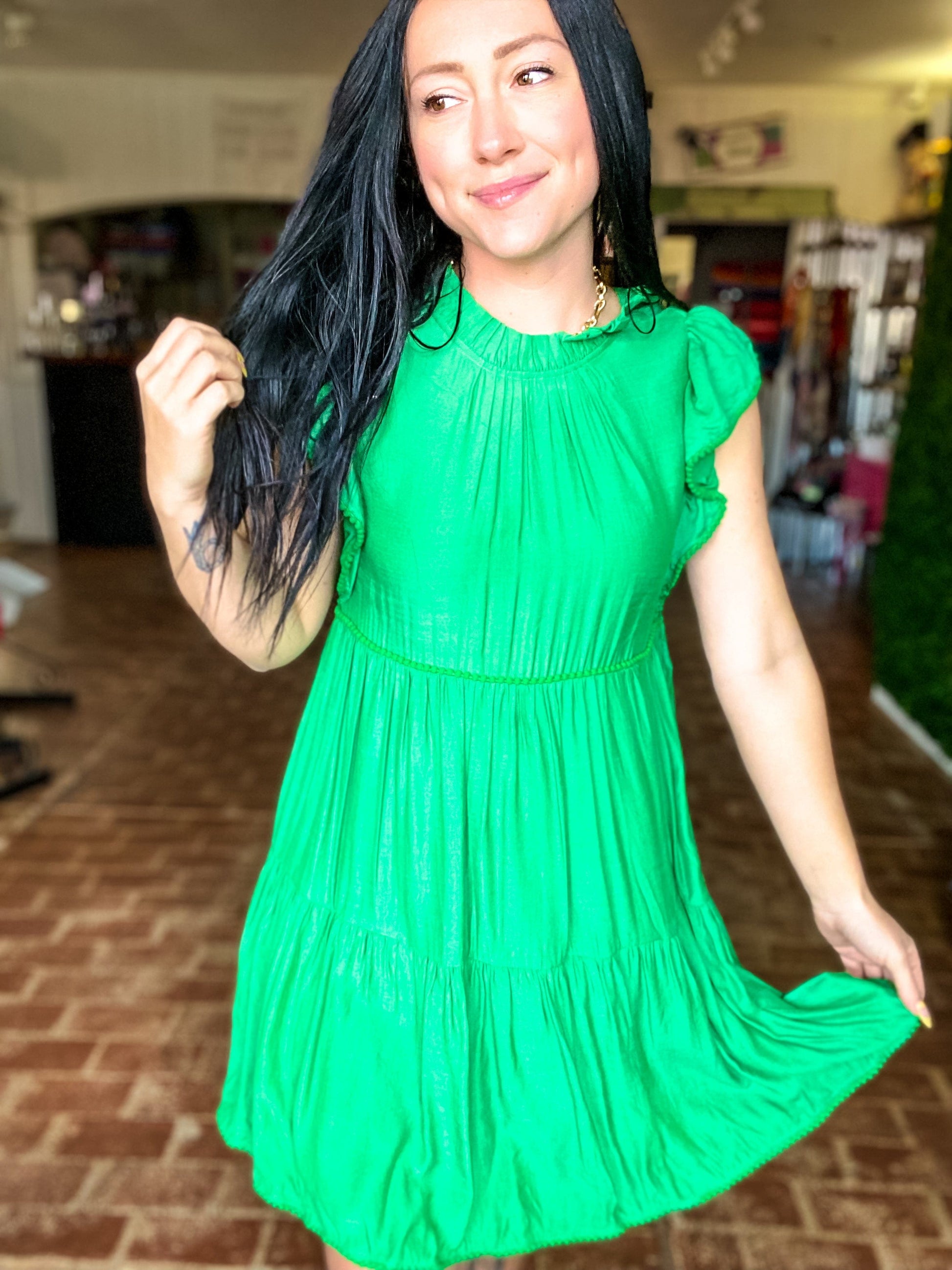 Dresses Georgia Green Tiered Dress