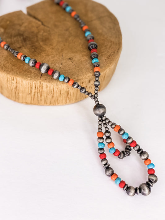 Double Loop Beaded Necklace