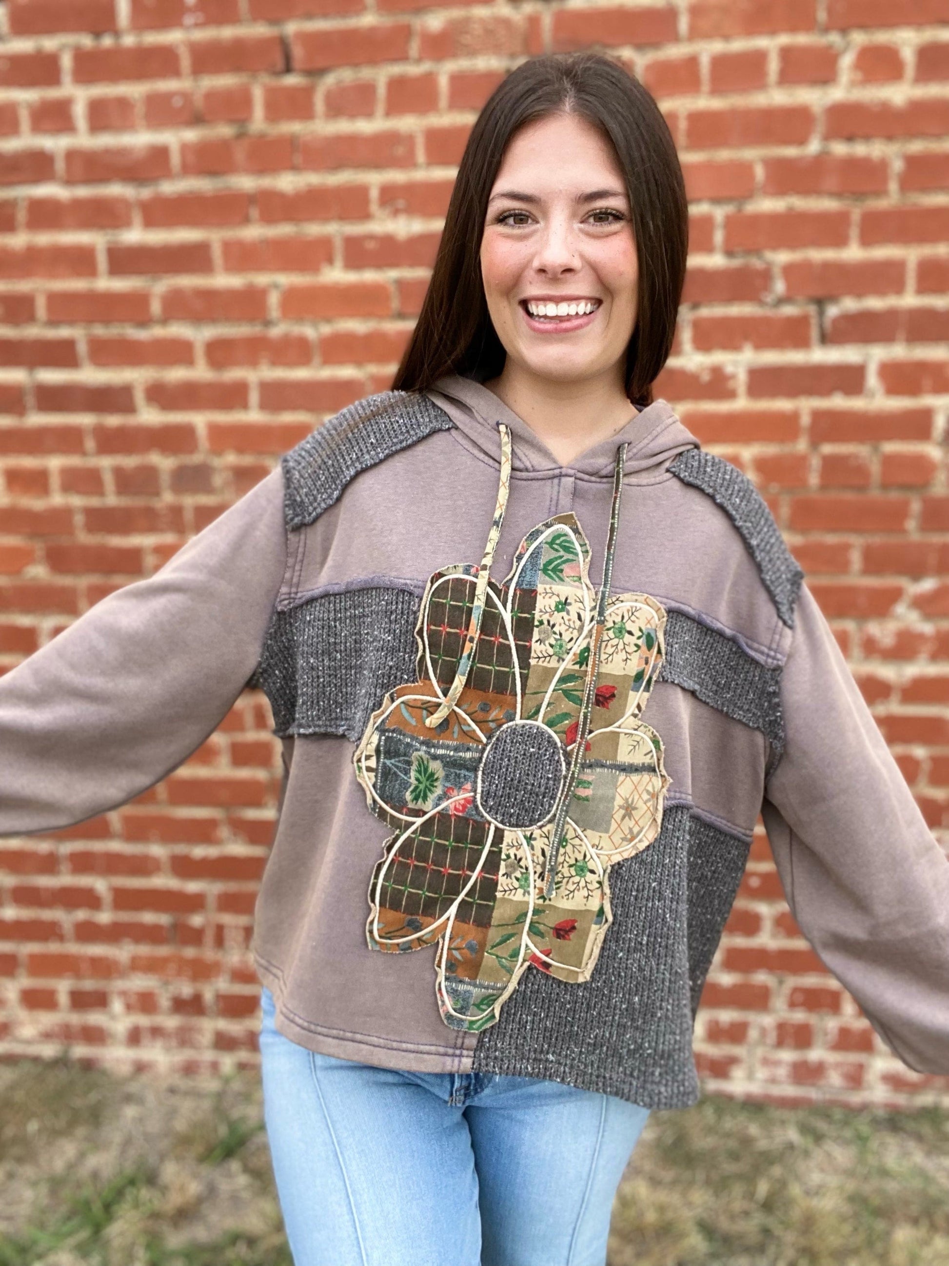 Outerwear Jayce Floral Sweater Hoodie