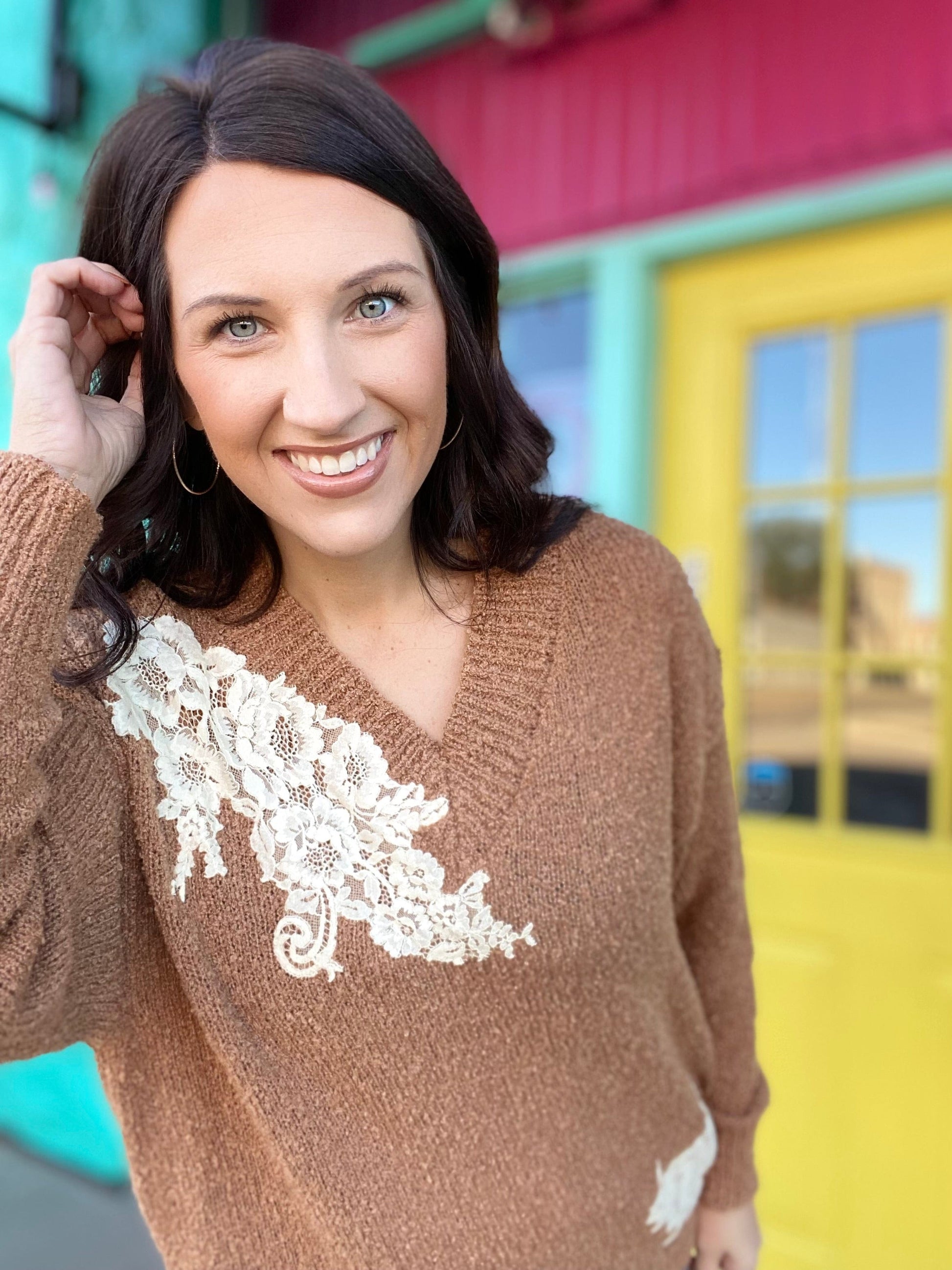 Shirts & Tops Lacey Vneck Sweater