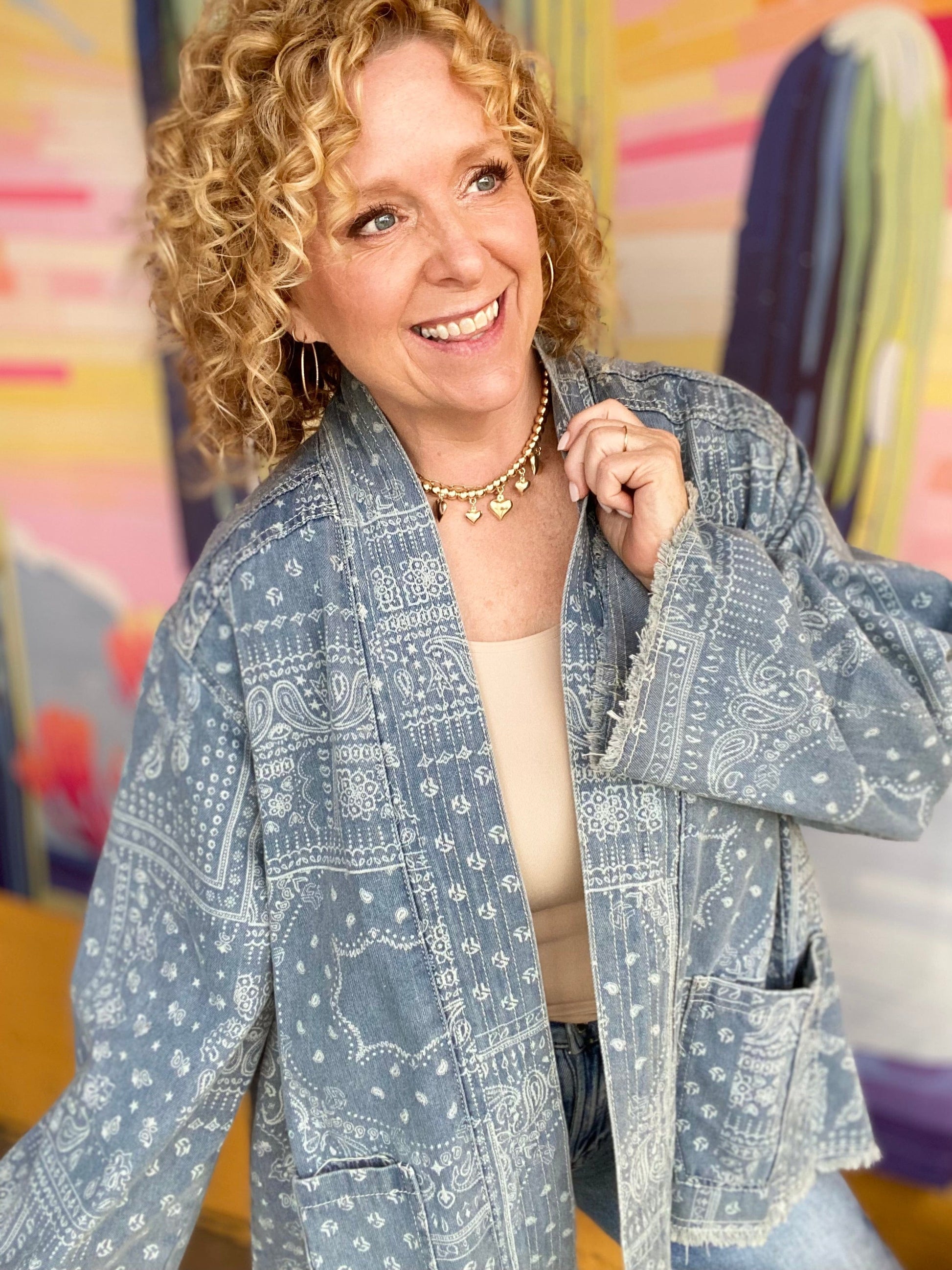 Outerwear Lauryn Denim Bandana Jacket