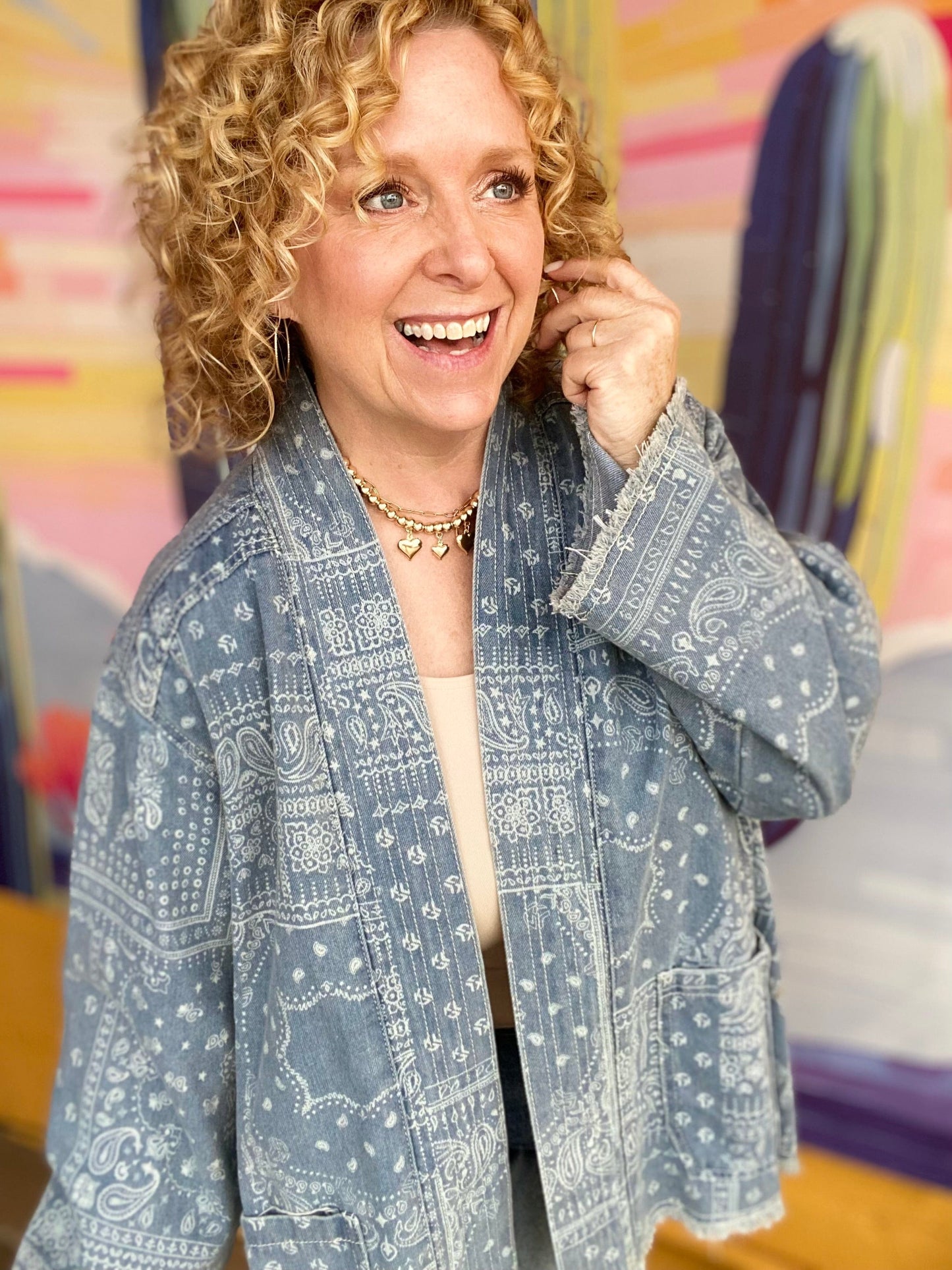 Outerwear Lauryn Denim Bandana Jacket