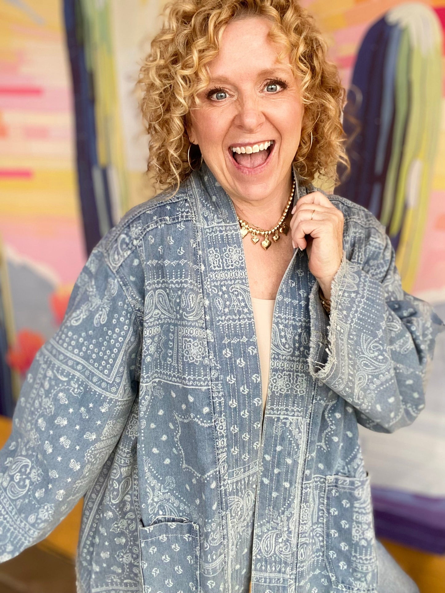 Outerwear Lauryn Denim Bandana Jacket