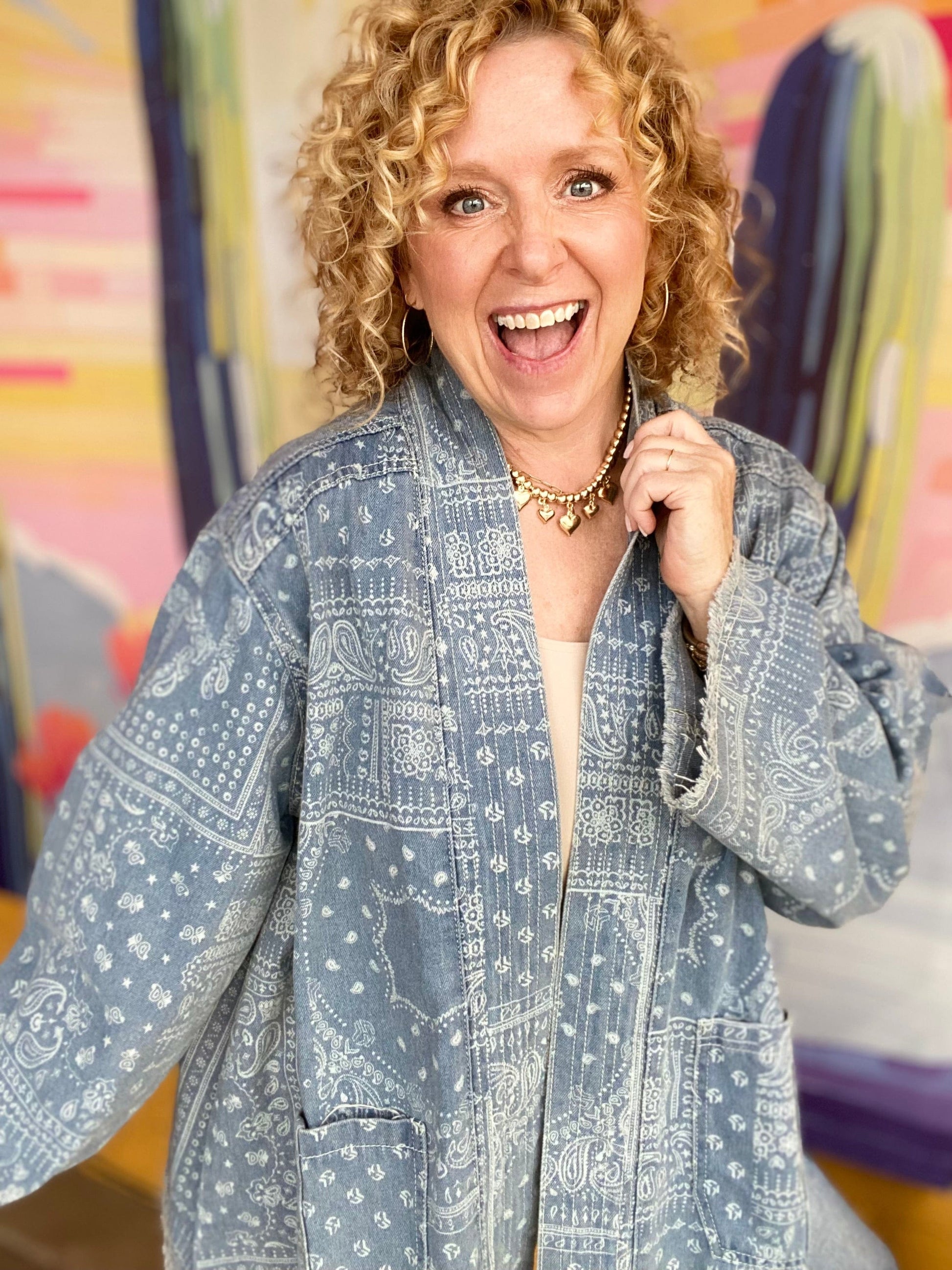 Outerwear Lauryn Denim Bandana Jacket