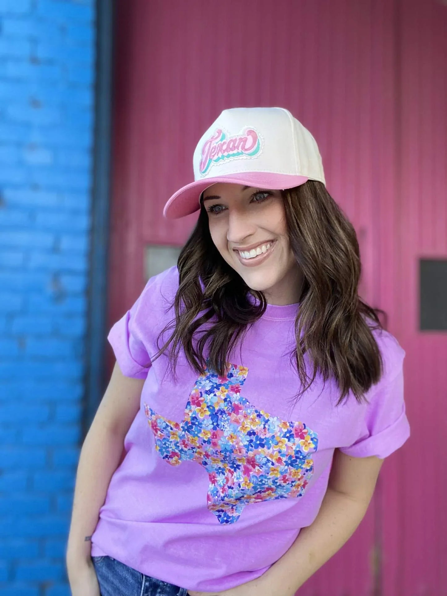 Graphic Tees Neon Violet Floral Texas