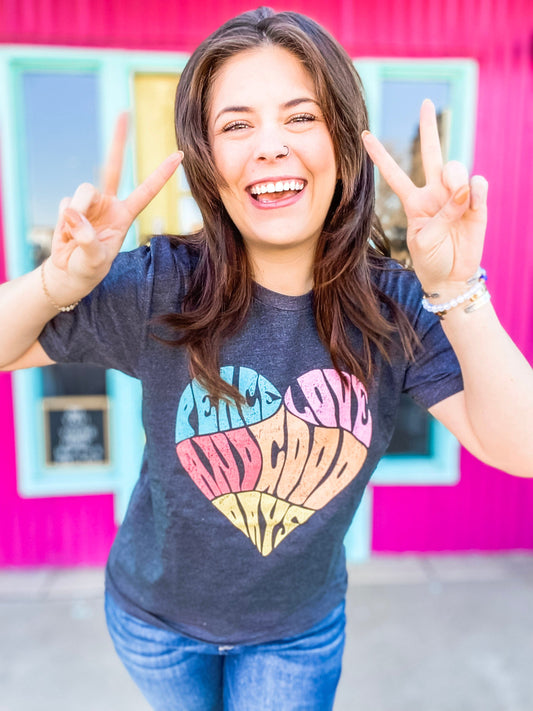 Graphic Tees Peace, Love and Good Days Tee