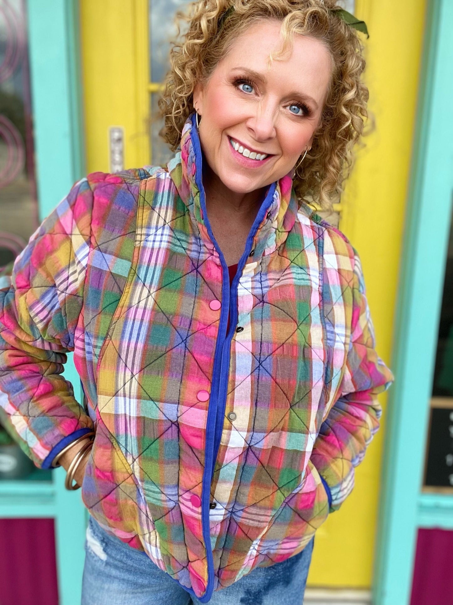 Tops Plaid Quilted Jacket