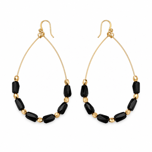 Sellie Black Tear Drop Earrings