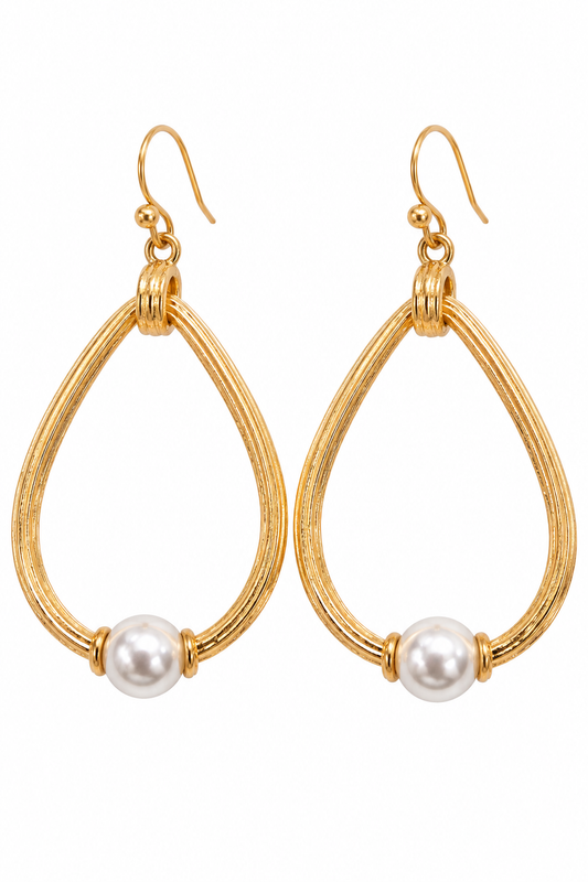 Drew Pearl and Gold Earrings