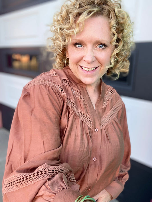 apparel Rust Peasant Blouse