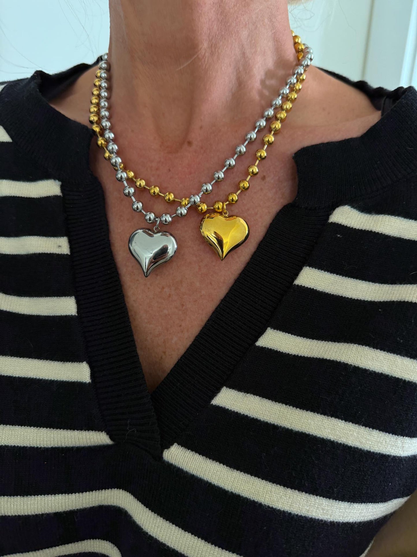 Necklaces SILVER BUBBLE HEART NECKLACE