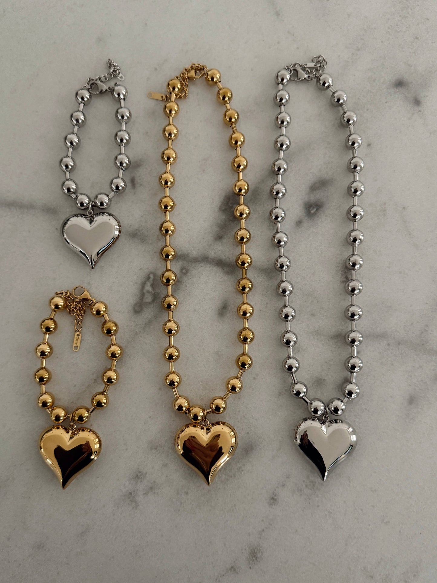 Necklaces SILVER BUBBLE HEART NECKLACE