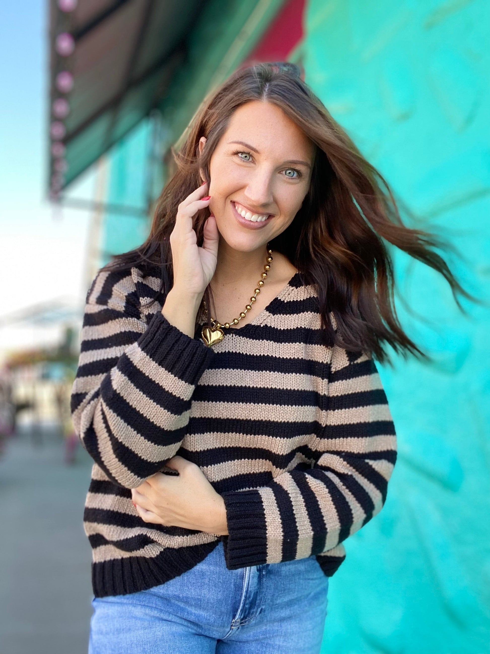 Tops Striped Cotton Sweater