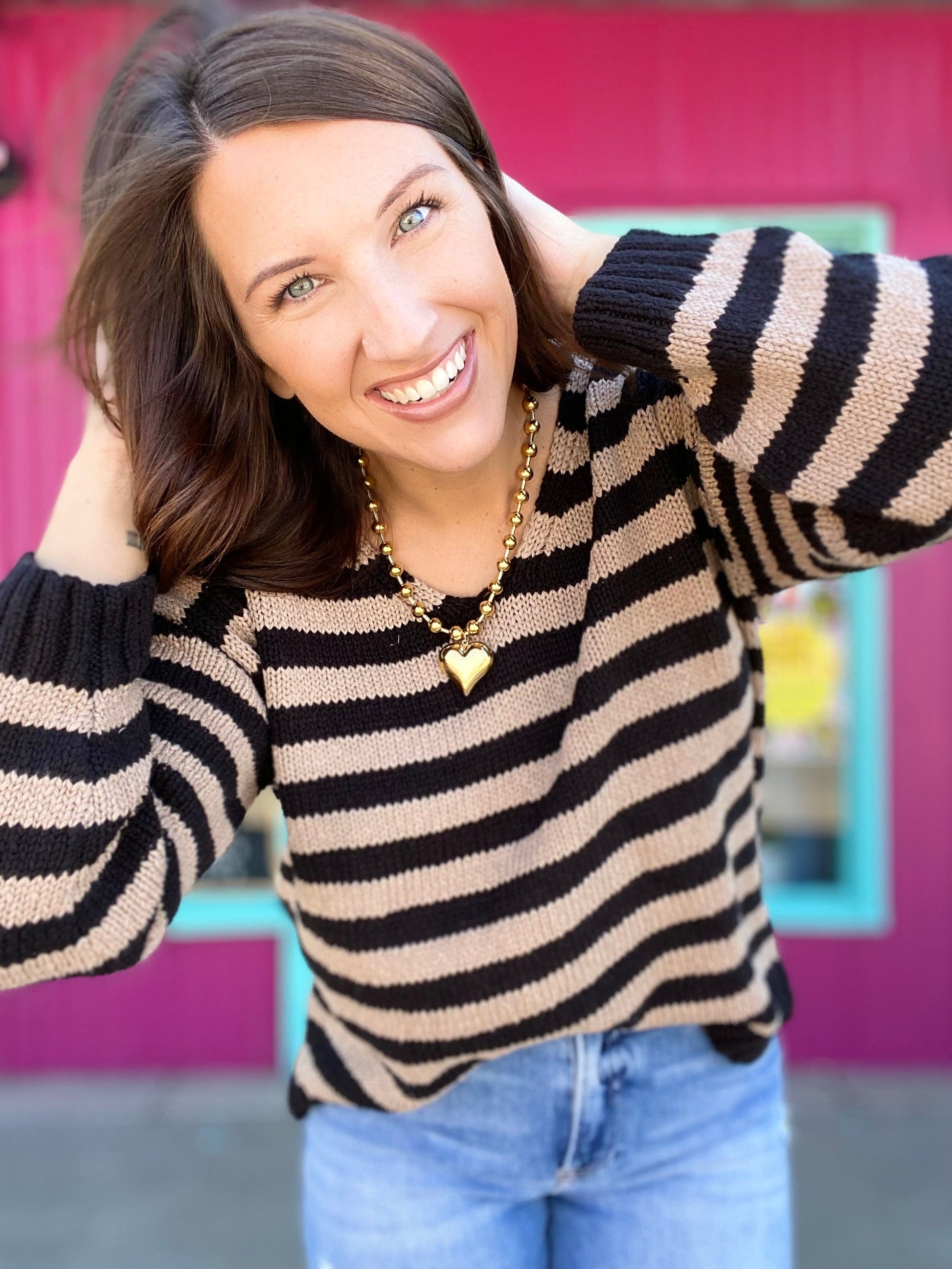 Tops Striped Cotton Sweater