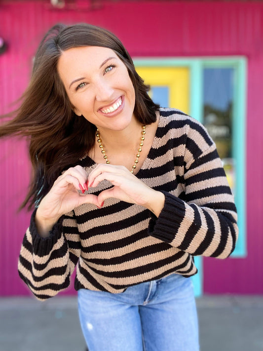 Tops Striped Cotton Sweater