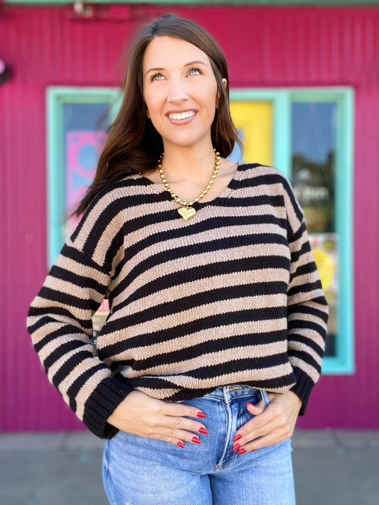 Tops Striped Cotton Sweater