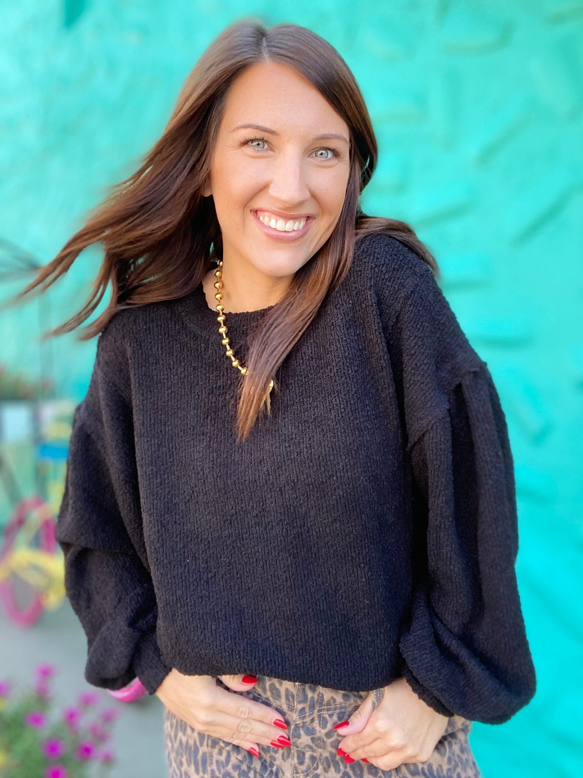 Shirts & Tops Tamra Textured Pullover- Black