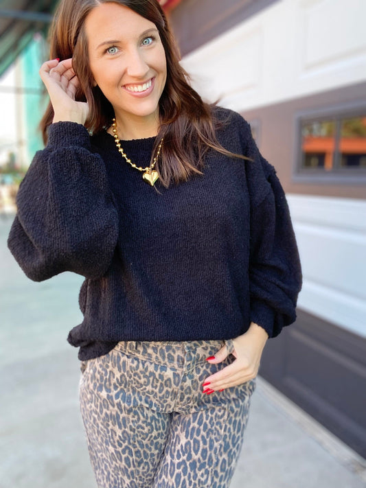 Shirts & Tops Tamra Textured Pullover- Black