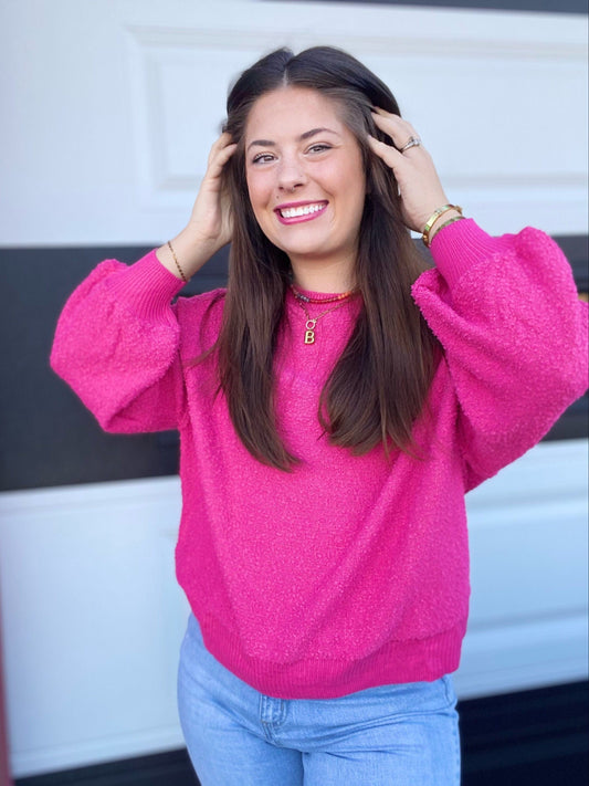 Tops Textured Pink Pullover