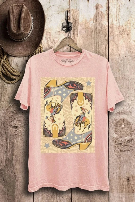 Graphic Tees These Boots Tee-Pink