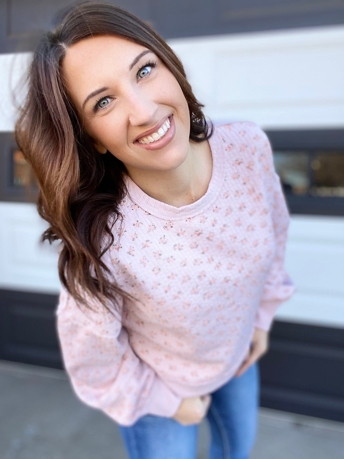 Shirts & Tops Tinny Waffle Knit- Blush Floral