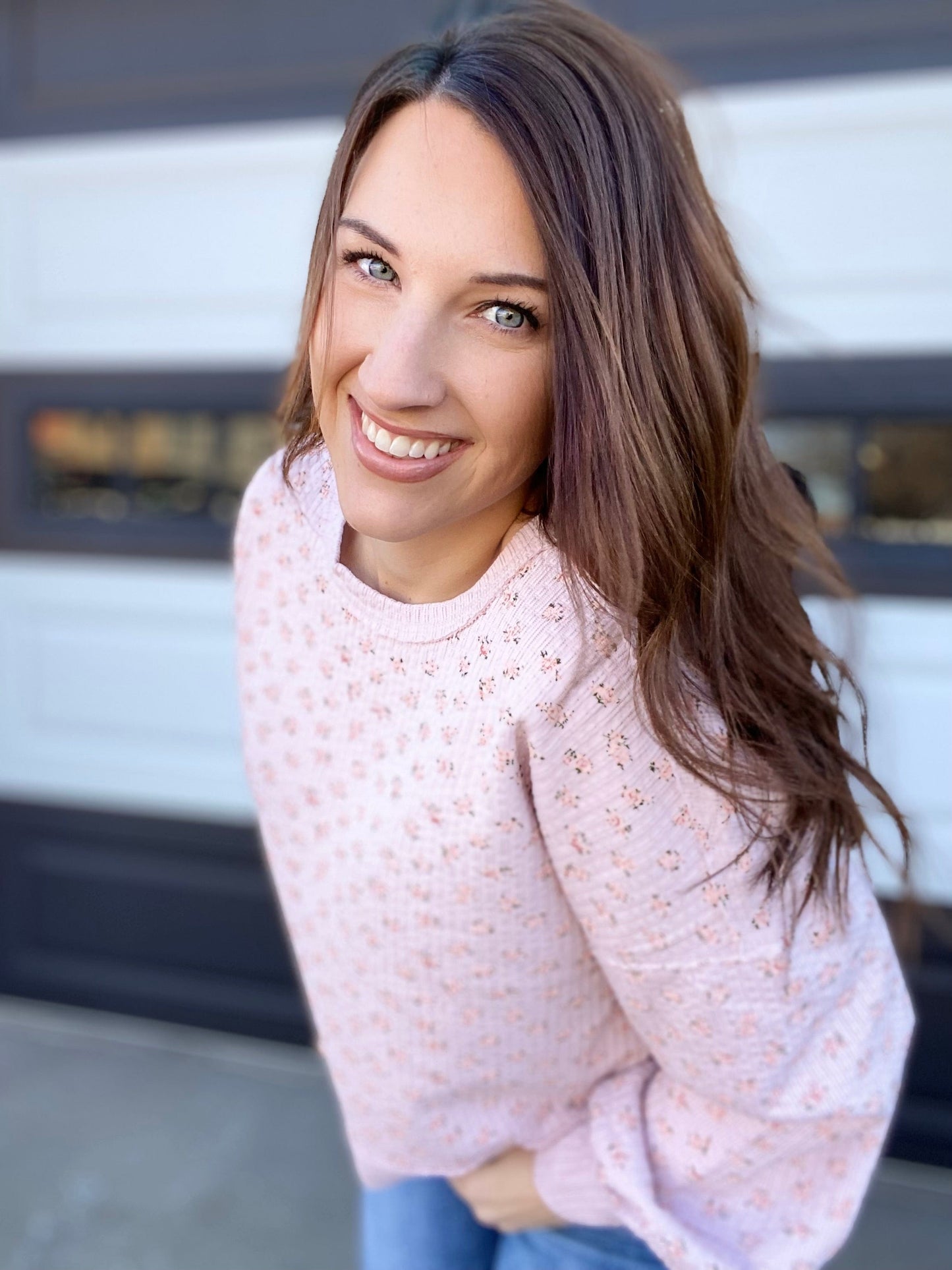 Shirts & Tops Tinny Waffle Knit- Blush Floral