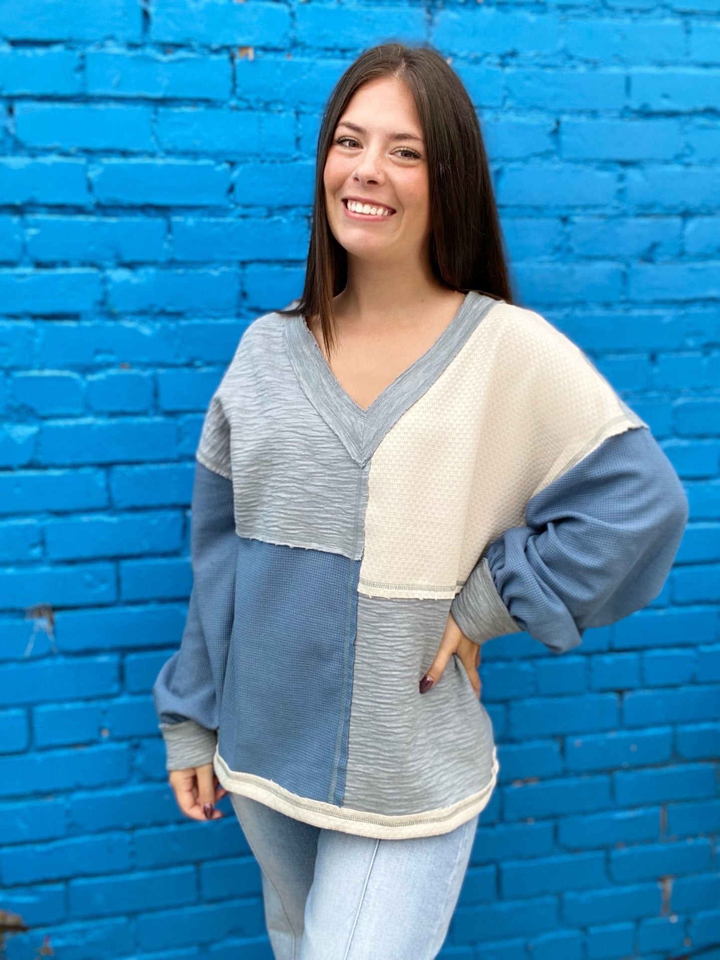 Shirts & Tops Vada Vneck Pullover-Blue