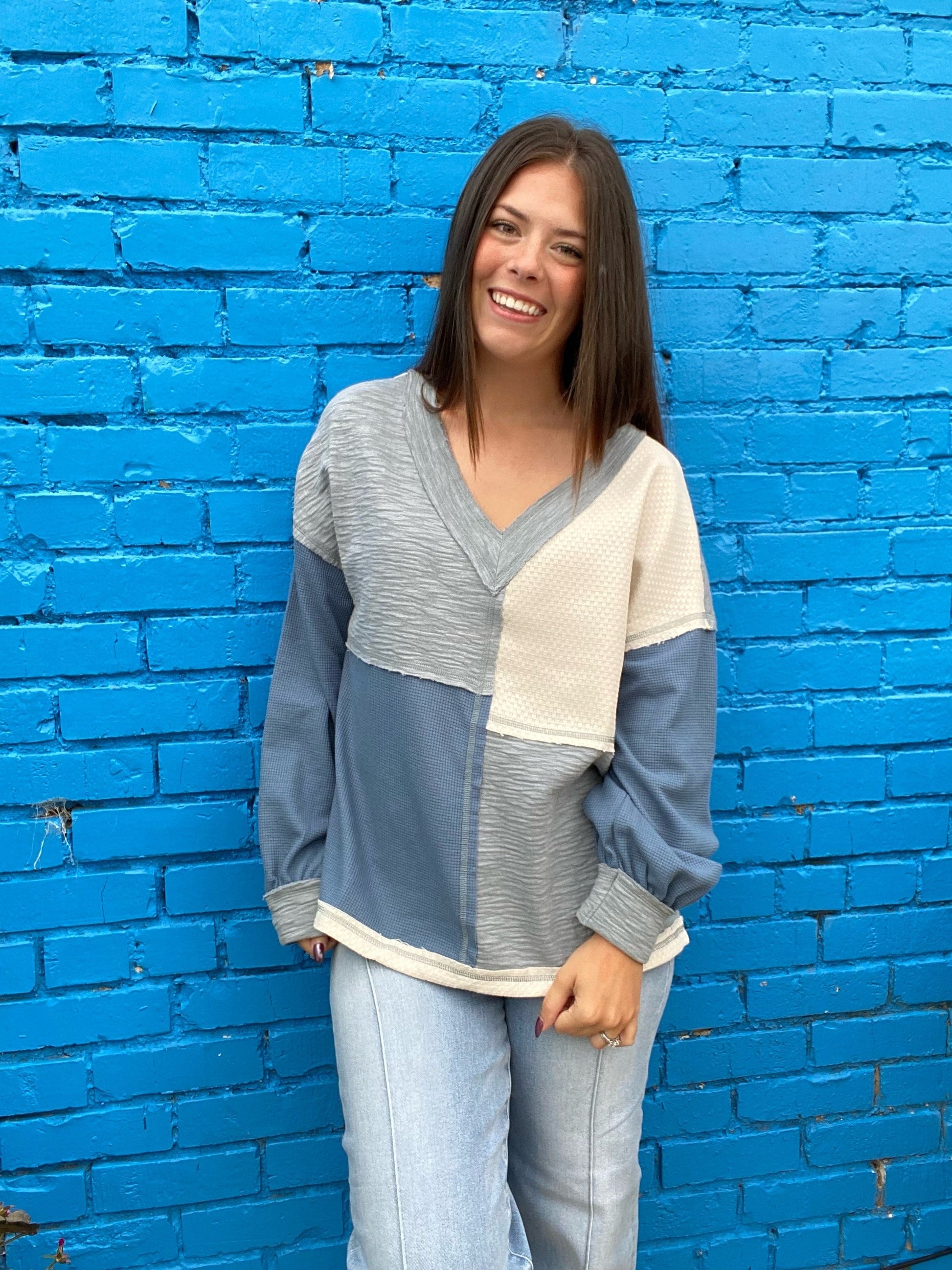 Shirts & Tops Vada Vneck Pullover-Blue