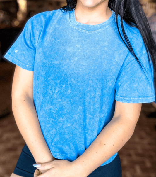 Tops Vintage Washed Betty Tee- Blue