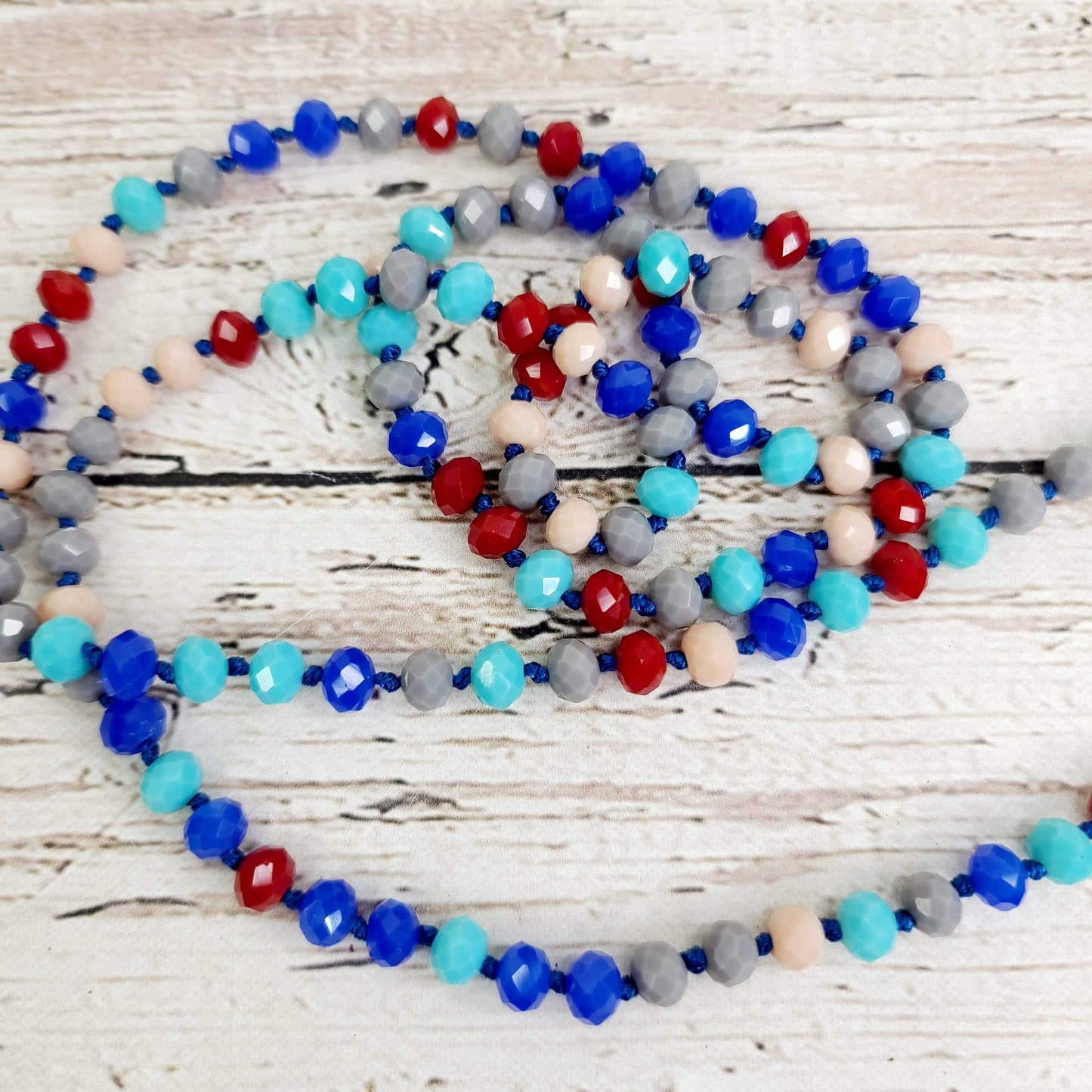 Necklaces Glass Bead Necklaces Blue Multi