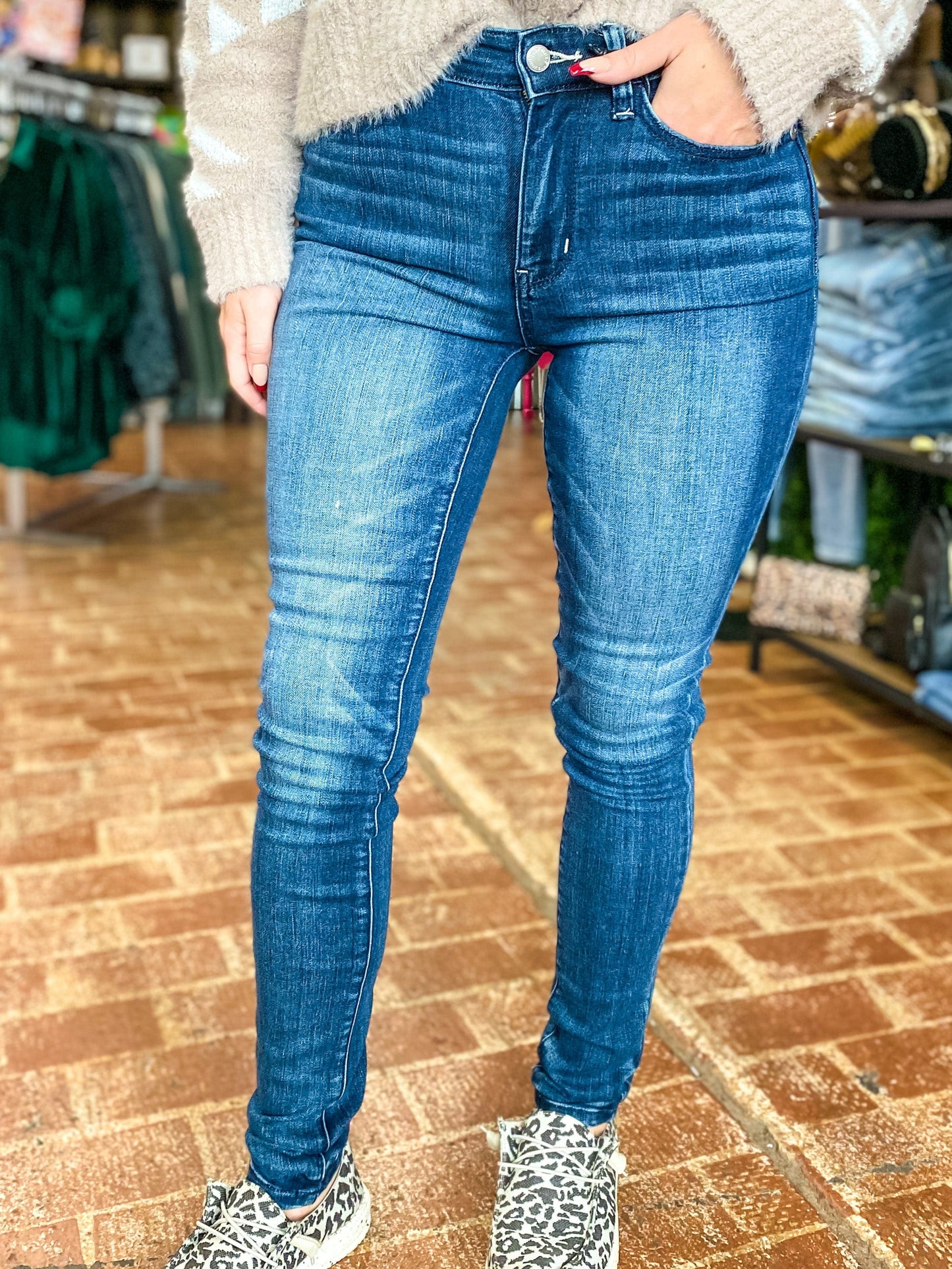 Bottoms Judy Blue Mid Rise Skinny Non Distressed