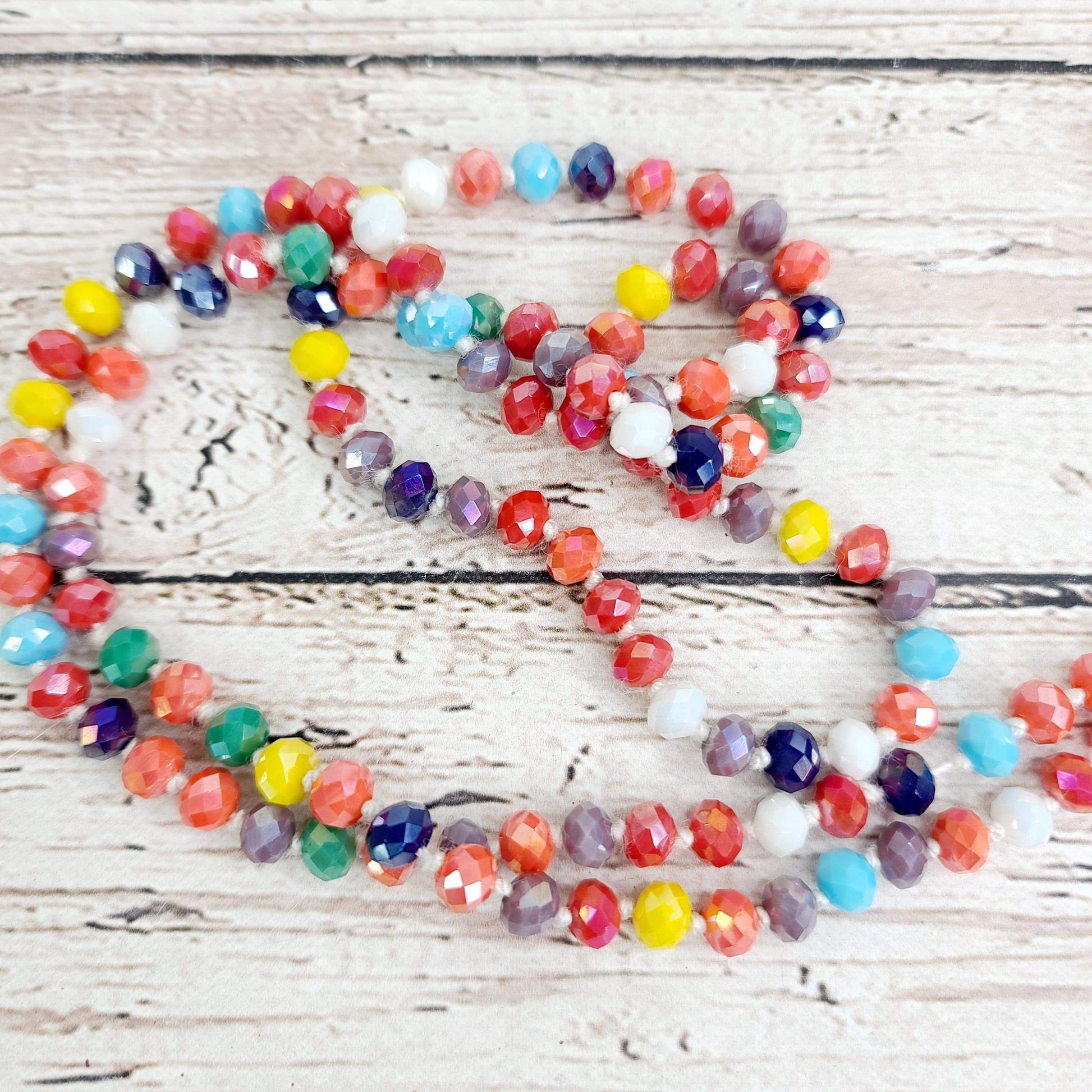 Necklaces Glass Bead Necklaces Primary Multi